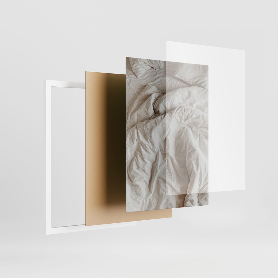 Zestaw obrazy w ramie, plakaty - trawa, beżowy, pismo - rama biała