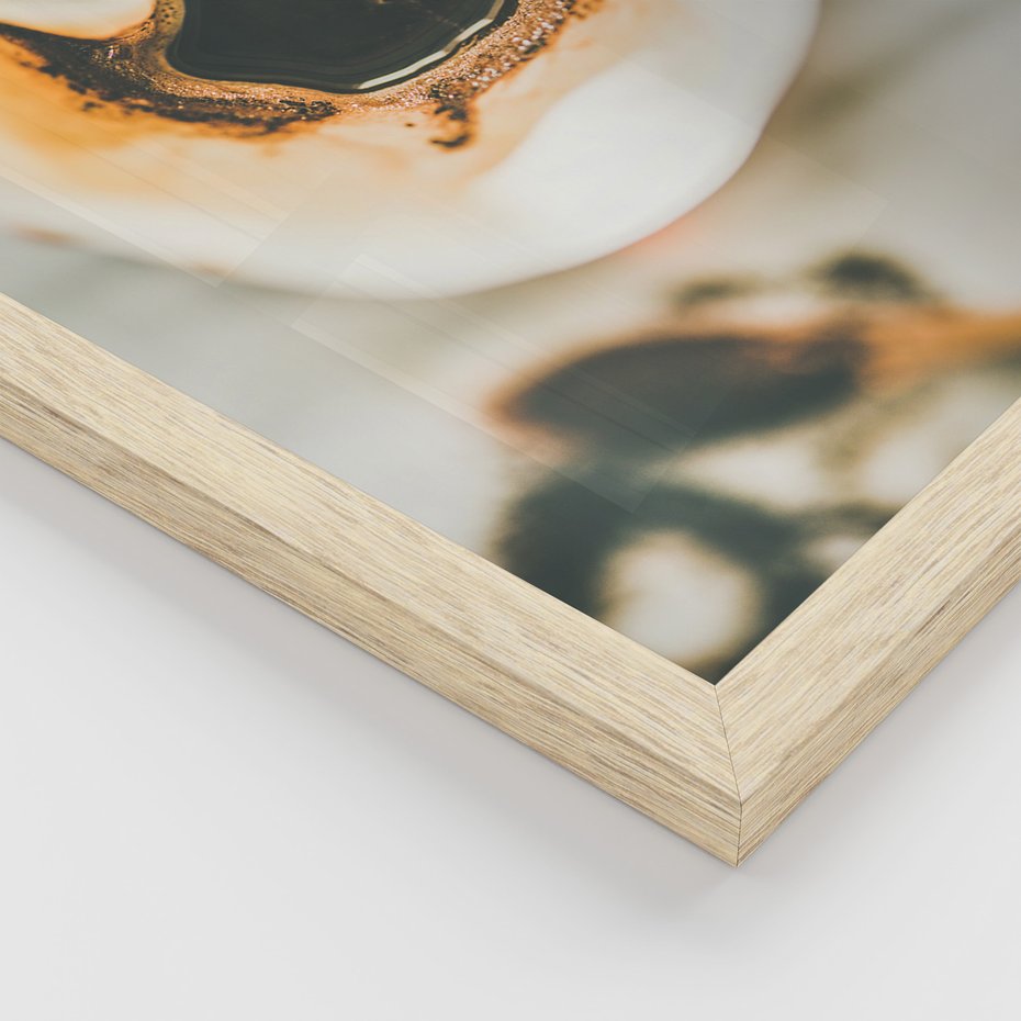 Zestaw obrazy w ramie, plakaty - kawa, napój, filiżanka - rama drewno