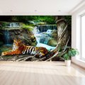 Fototapeta - tygrys, wodospad, natura