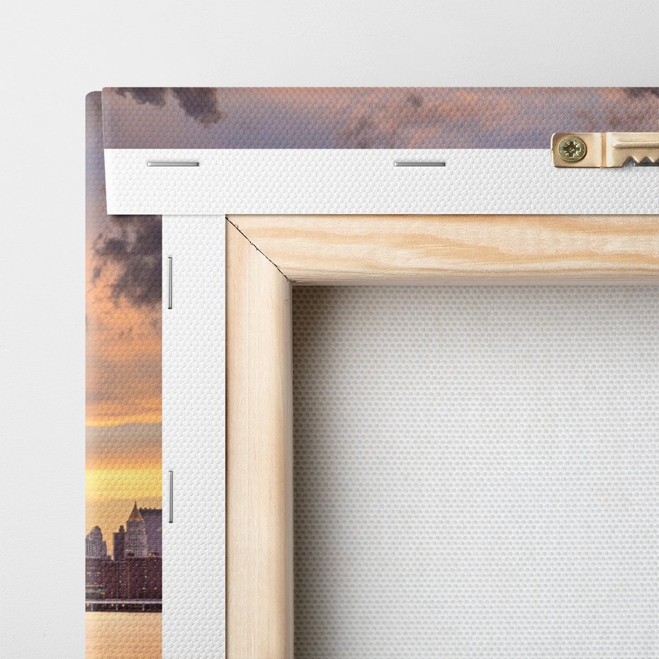 Obraz na płótnie - Brooklyn Bridge, miasto, woda