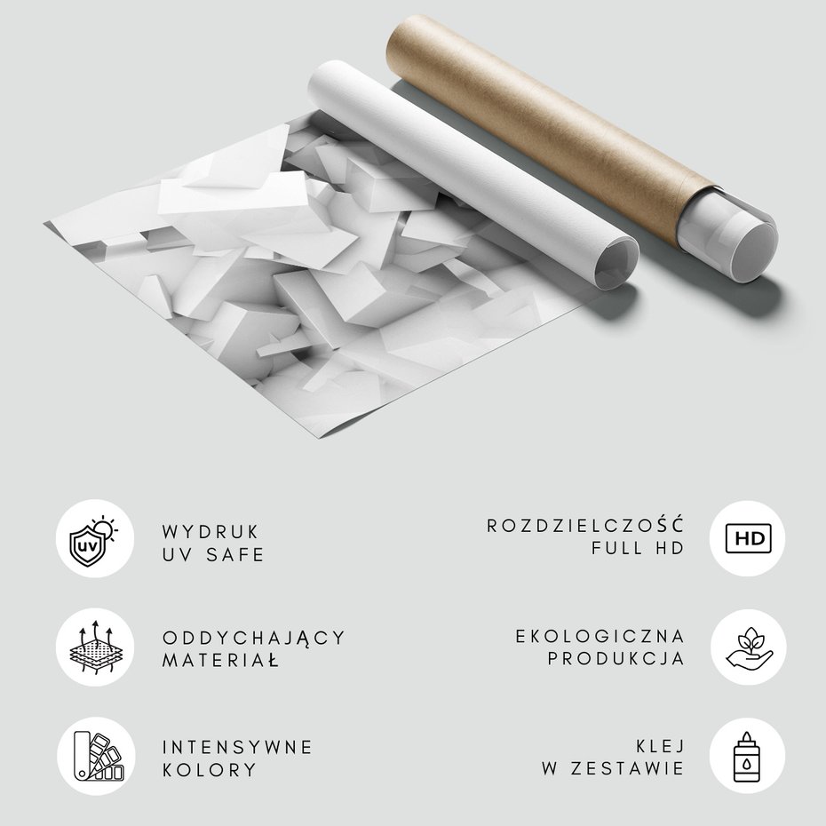 Fototapeta - abstrakcja, sześcian, biały