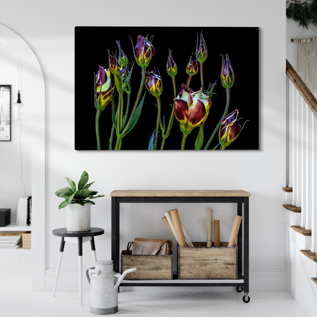 Obraz na płótnie - kwiaty, pąki, abstrakcja