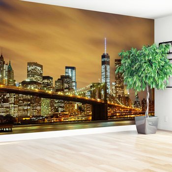 Fototapeta - miasto, most, noc