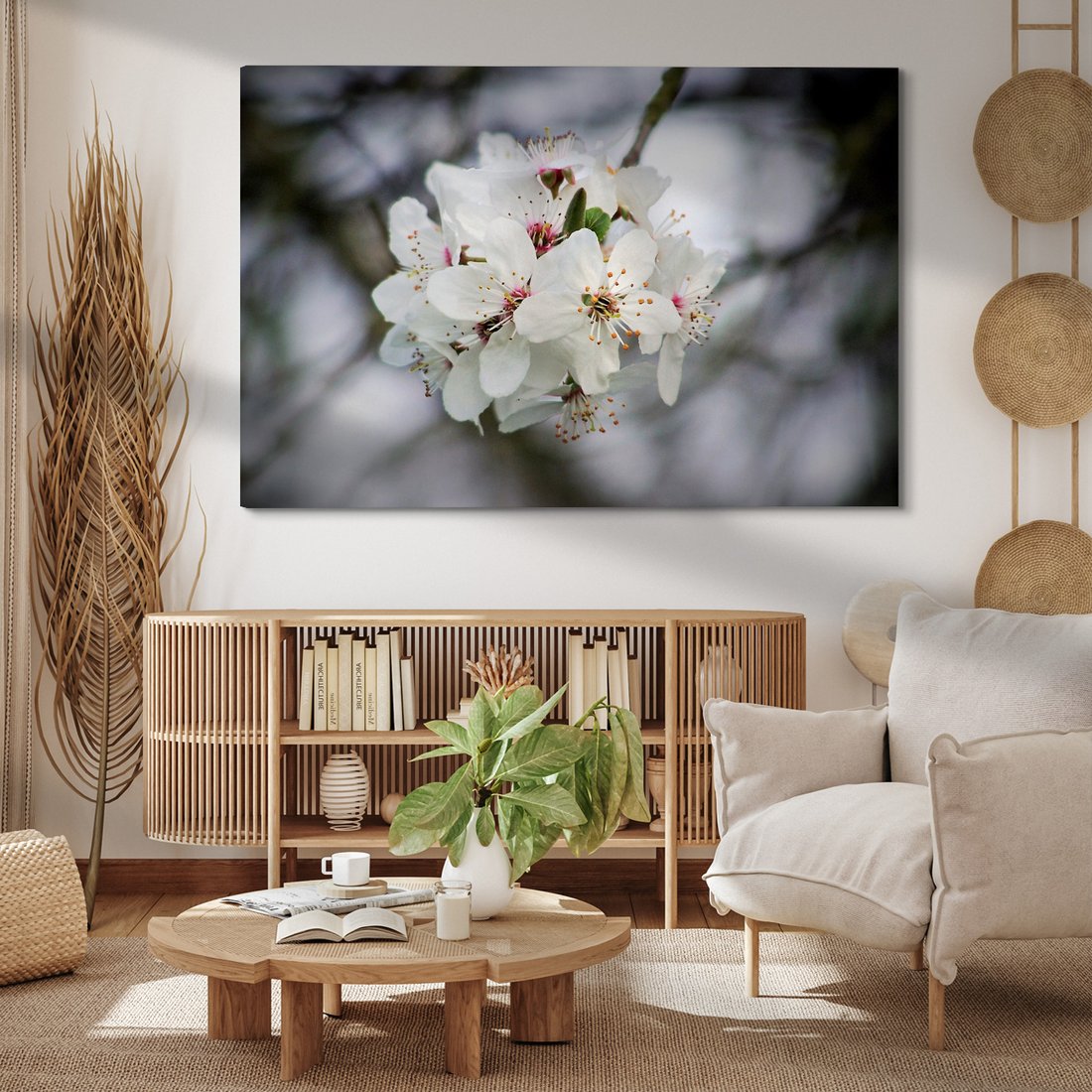 Obraz na płótnie - kwiaty, białe kwiaty, wiosna