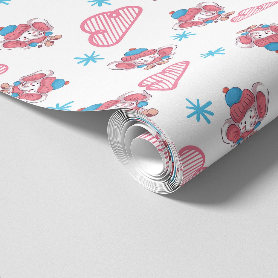 Tapeta - dziecięca, słoń, chmura, płatek śniegu