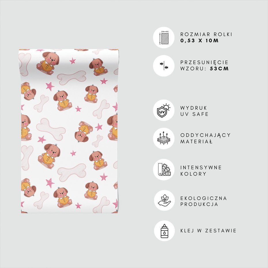 Tapeta - dziecięca, pies, kość, gwiazda