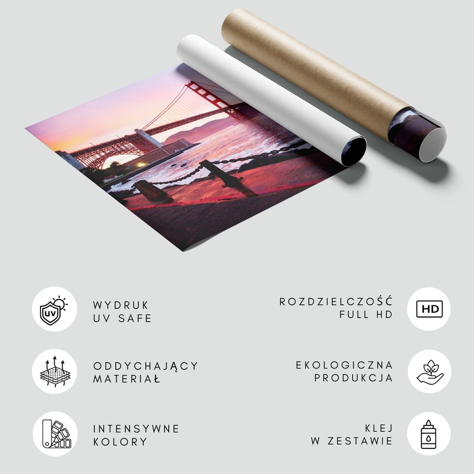 Fototapeta - most, woda, zachód słońca