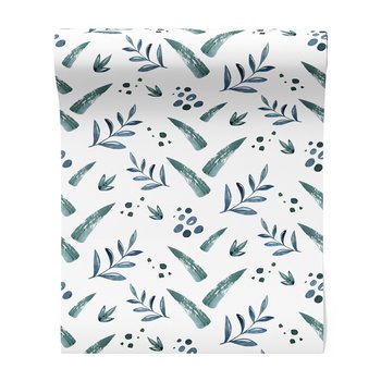 Tapeta - liście, gałązki, kropki