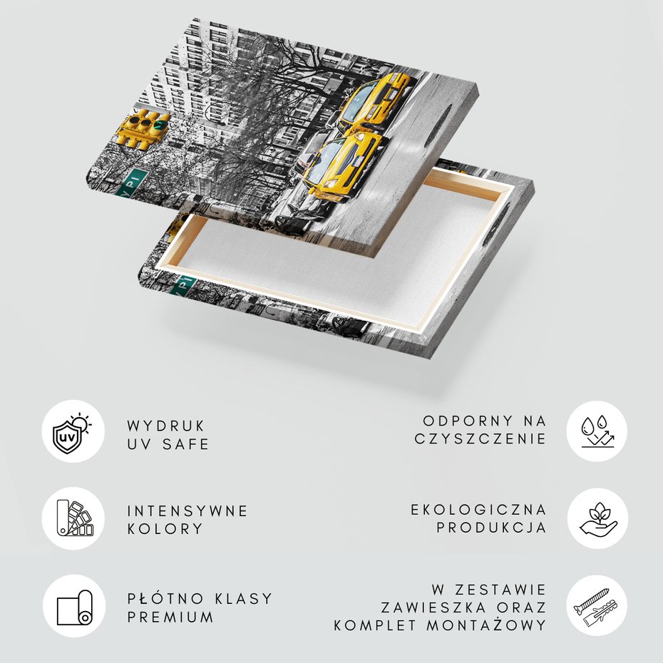 Obraz na płótnie - miasto, taksówki, ulica