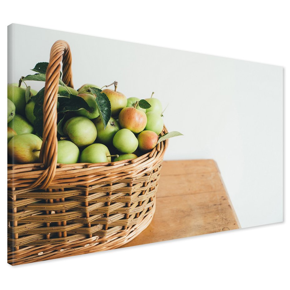 Obraz na płótnie - jabłka, koszyk, owoce