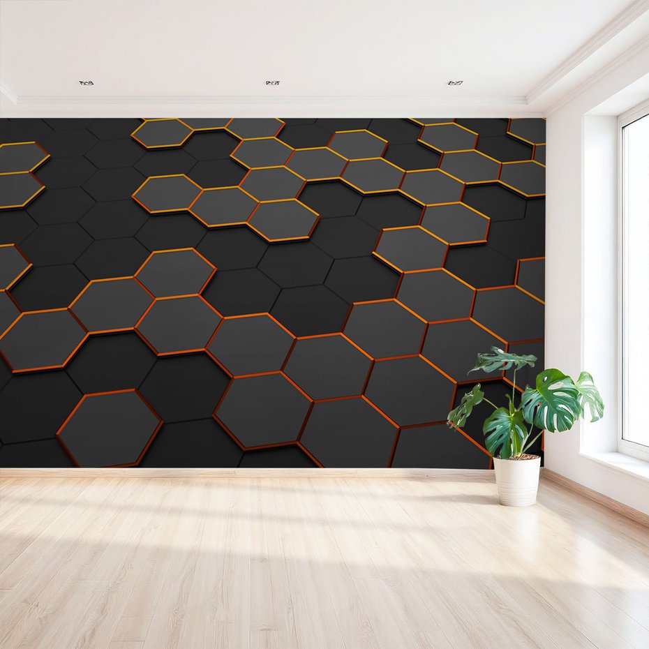 Fototapeta - abstrakcja, heksagony, geometria