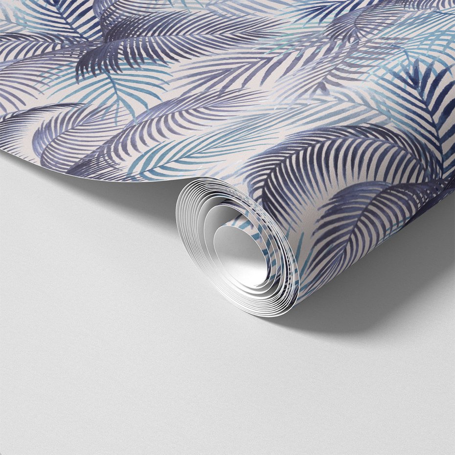 Tapeta - liście, wzór, akwarela