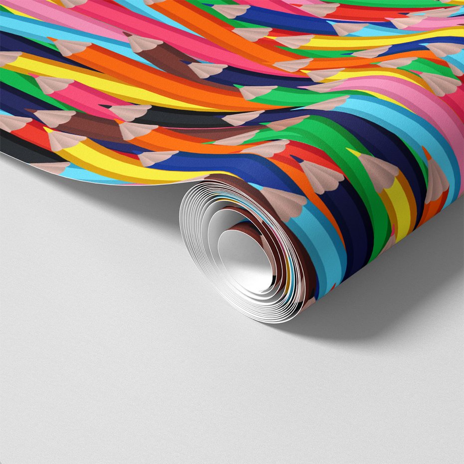 Tapeta - dziecięca, kredki, edukacja,