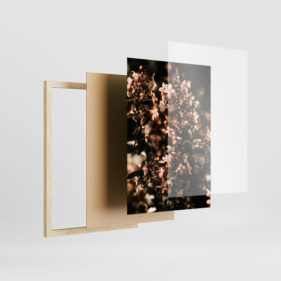Zestaw obrazy w ramie, plakaty - kwiaty, jesień, dekoracja - rama drewno