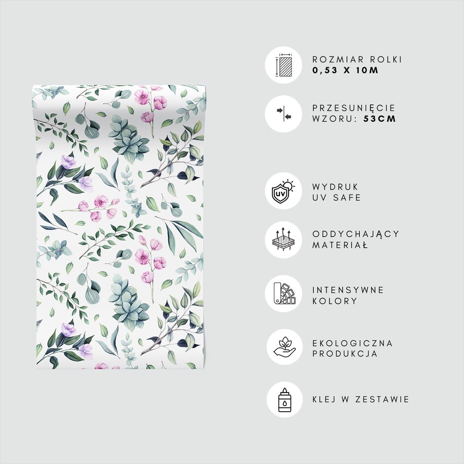 Tapeta - kwiaty, liście, gałęzie