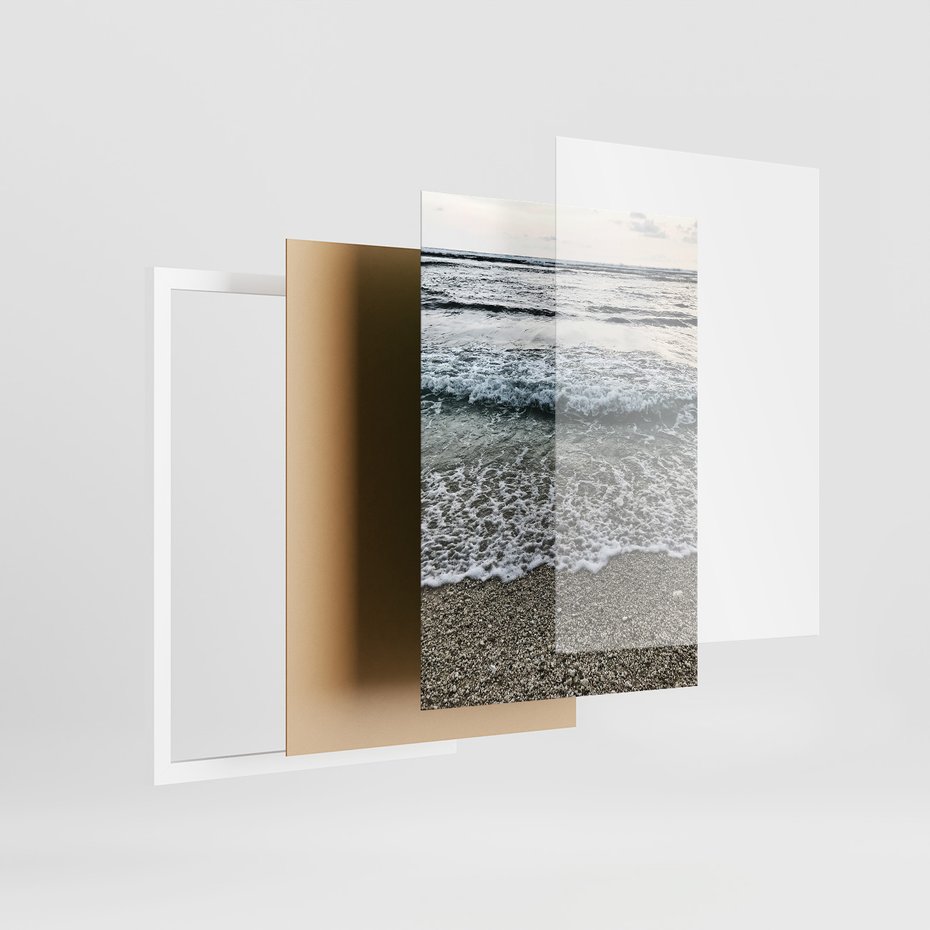 Zestaw obrazy w ramie, plakaty - morze, woda, plaża - rama biała