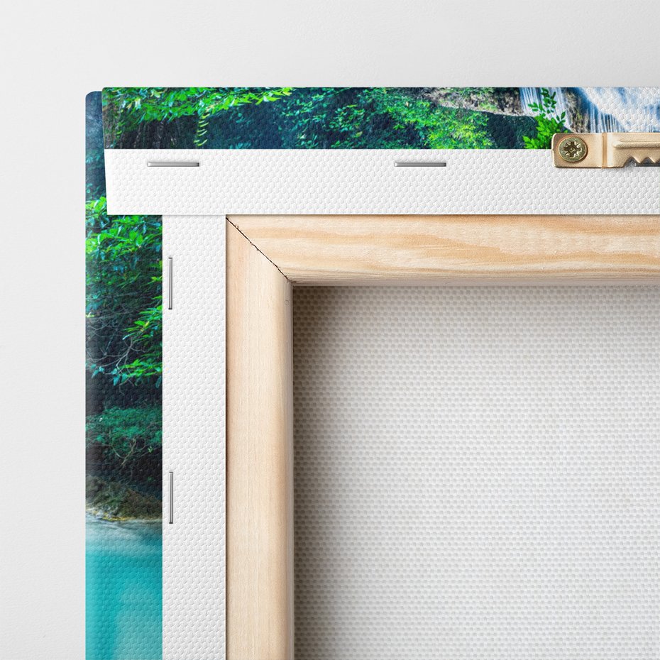 Obraz na płótnie - wodospad, natura, las