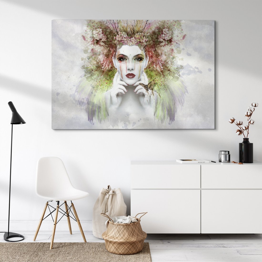 Obraz na płótnie - kobieta, kwiaty, abstrakcja
