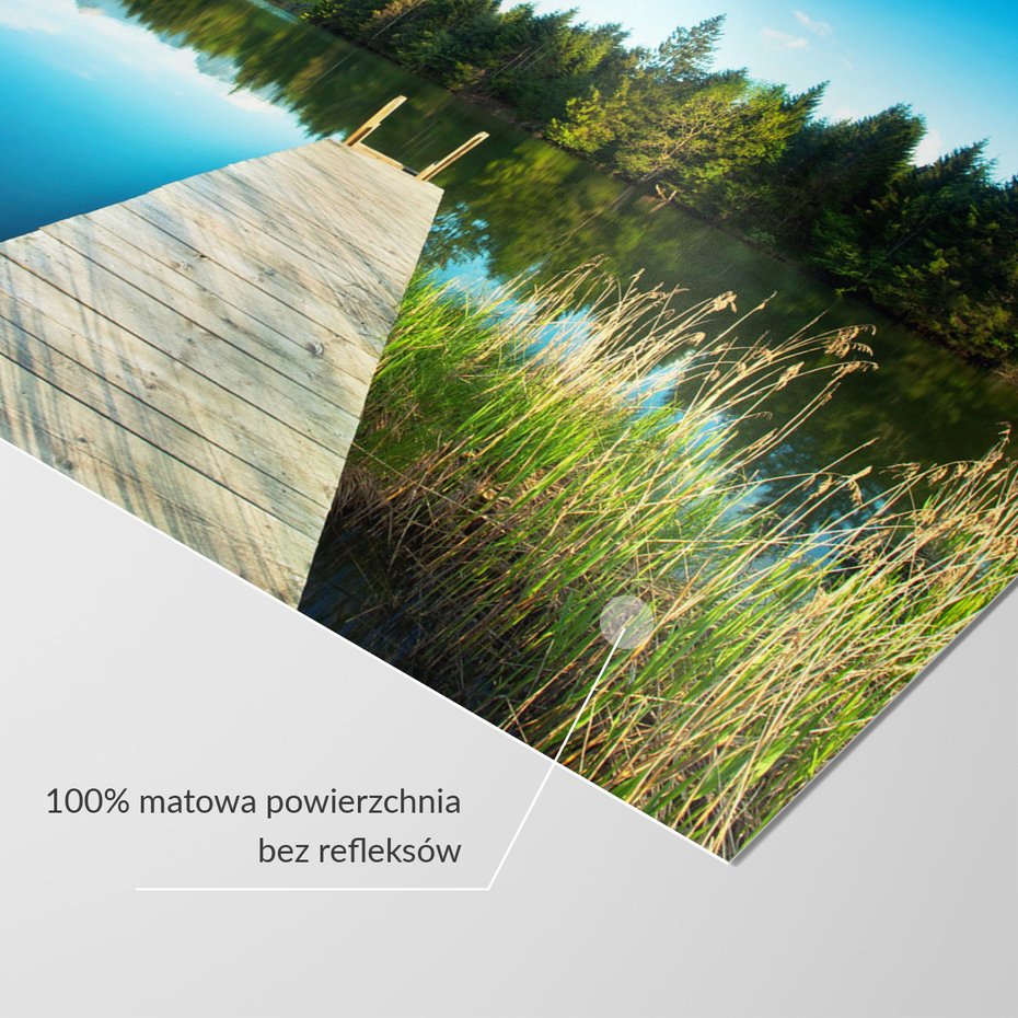 Fototapeta - jezioro, pomost, las