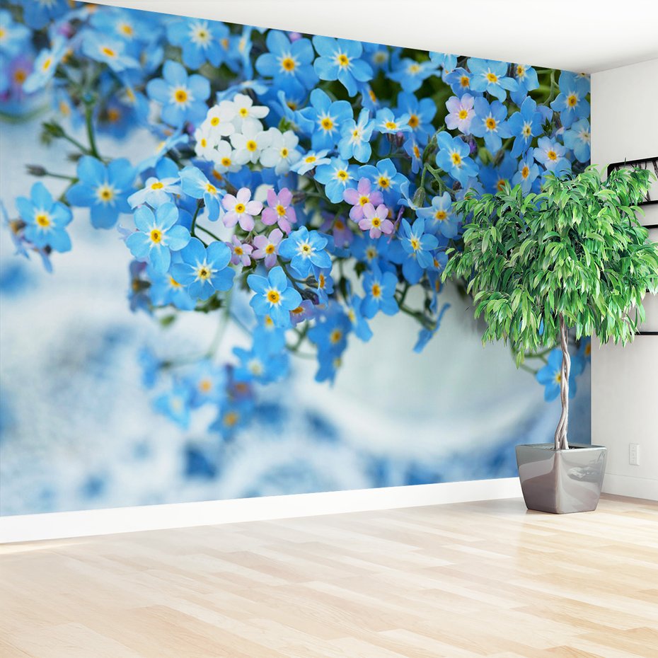 Fototapeta - kwiaty, niezapominajki, wiosna