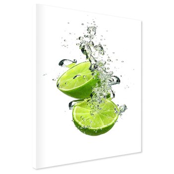 Obraz na płótnie - limonka, woda, owoce