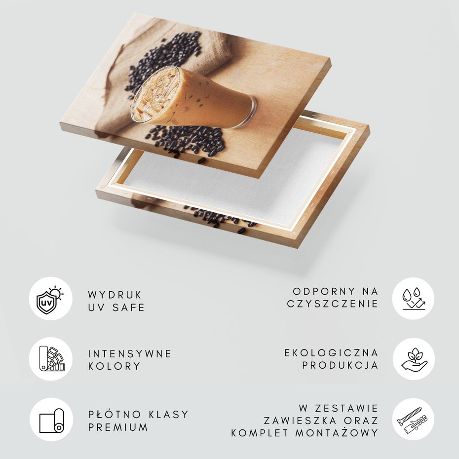 Obraz na płótnie - kawa, lód, napój