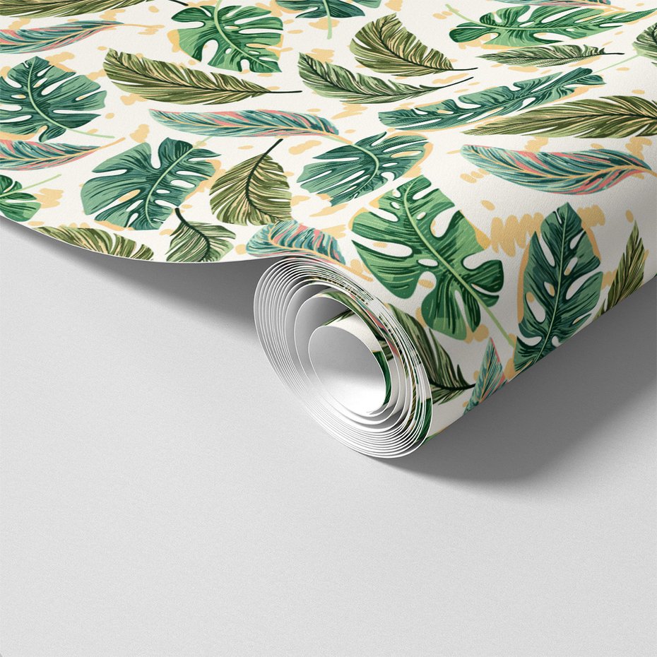 Tapeta - liście, monstera, wzór
