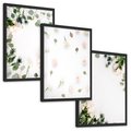 Zestaw obrazy w ramie, plakaty - kwiaty, liście, eukaliptus - rama czarna