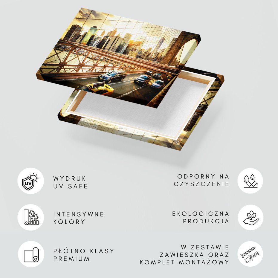 Obraz na płótnie - miasto, most, samochody