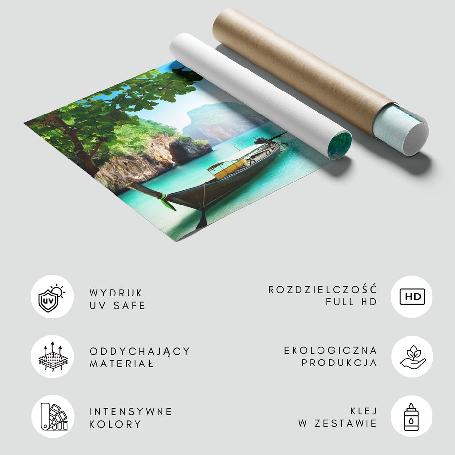 Fototapeta - łódź, morze, krajobraz