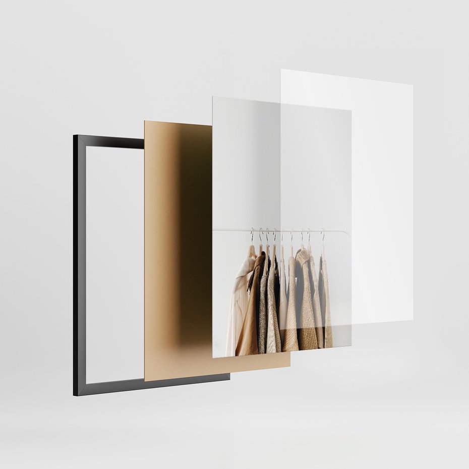 Zestaw obrazy w ramie, plakaty - ubrania, kobieta, styl - rama czarna