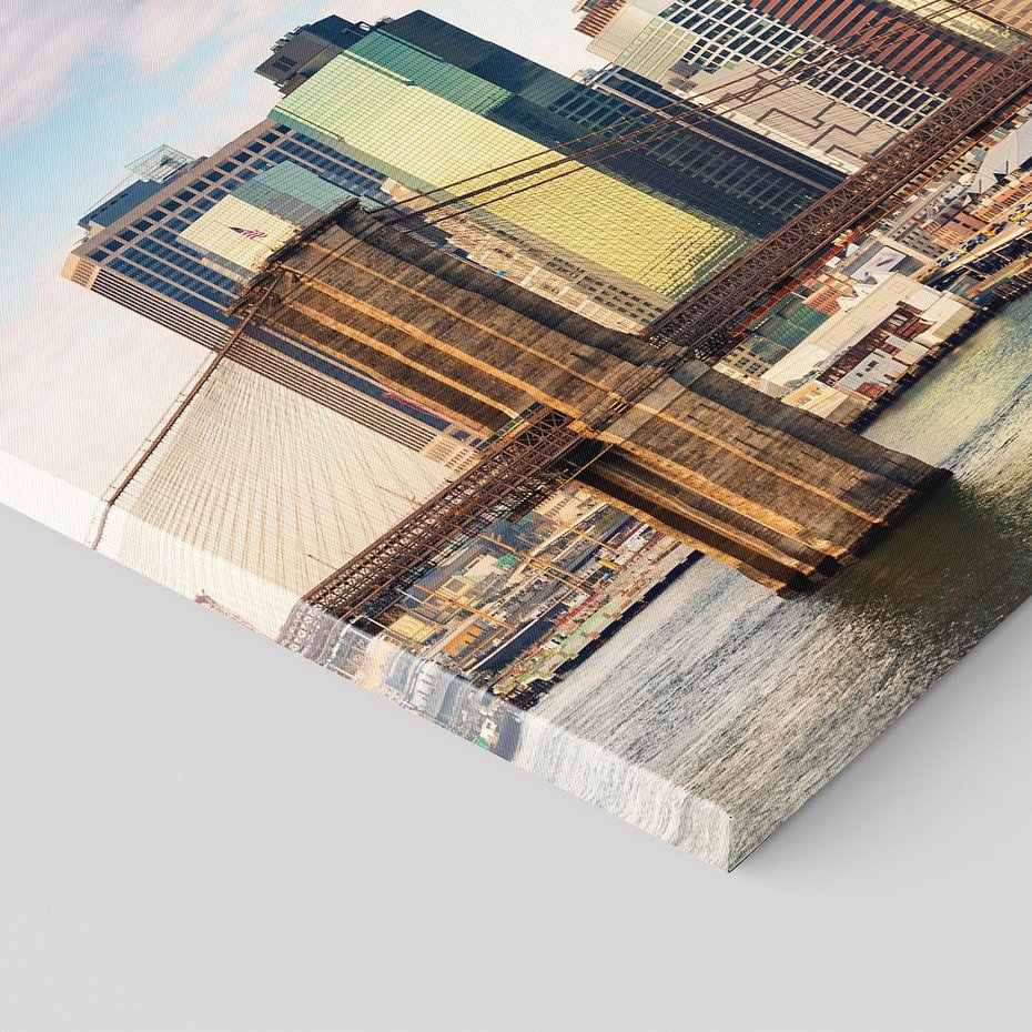 Obraz na płótnie - miasto, most, budynki