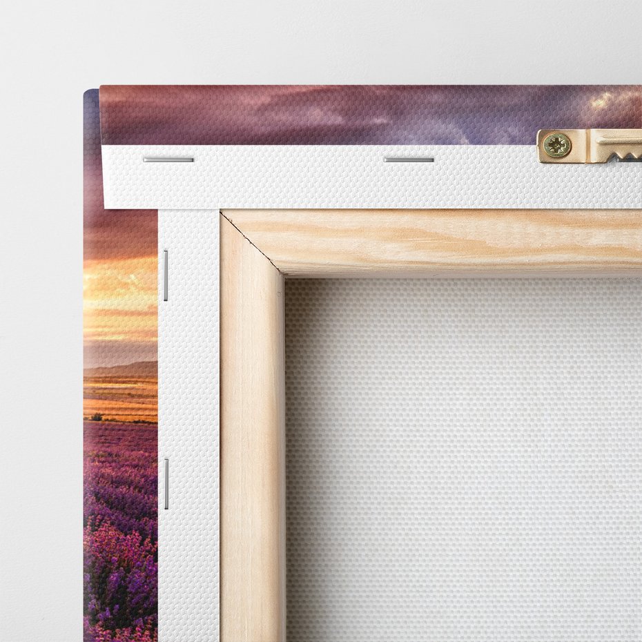 Obraz na płótnie - lawenda, pole, zachód słońca