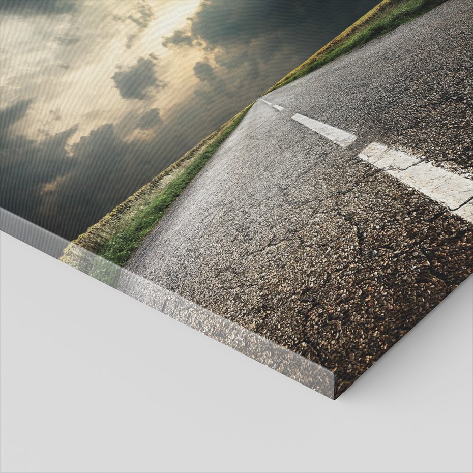 Obraz na płótnie - droga, niebo, księżyc