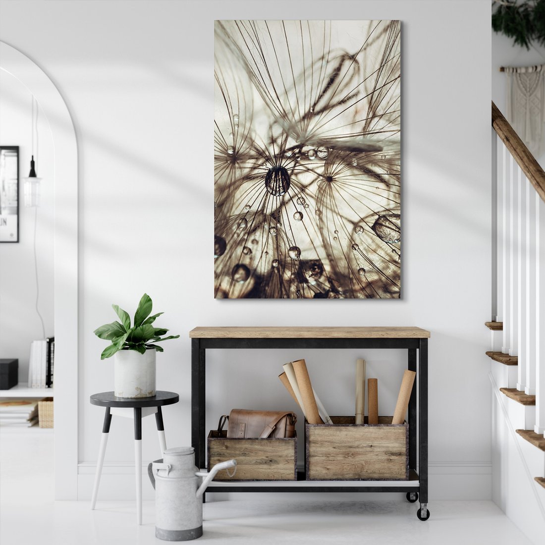 Obraz na płótnie - makro, krople, nasiona