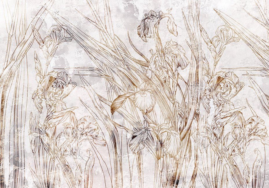 Fototapeta - loft, kwiaty, mural