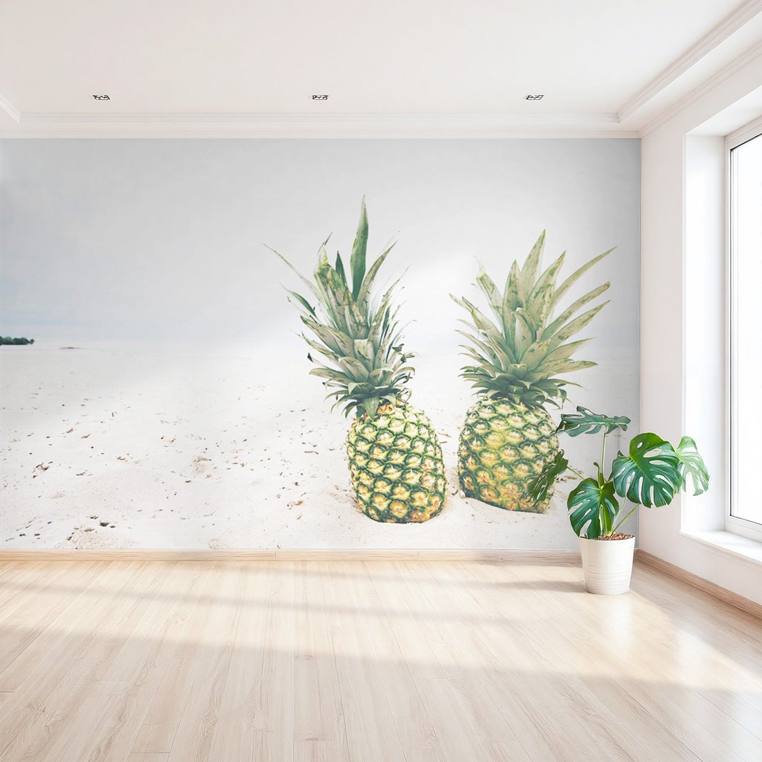 Fototapeta - ananas, plaża, owoce