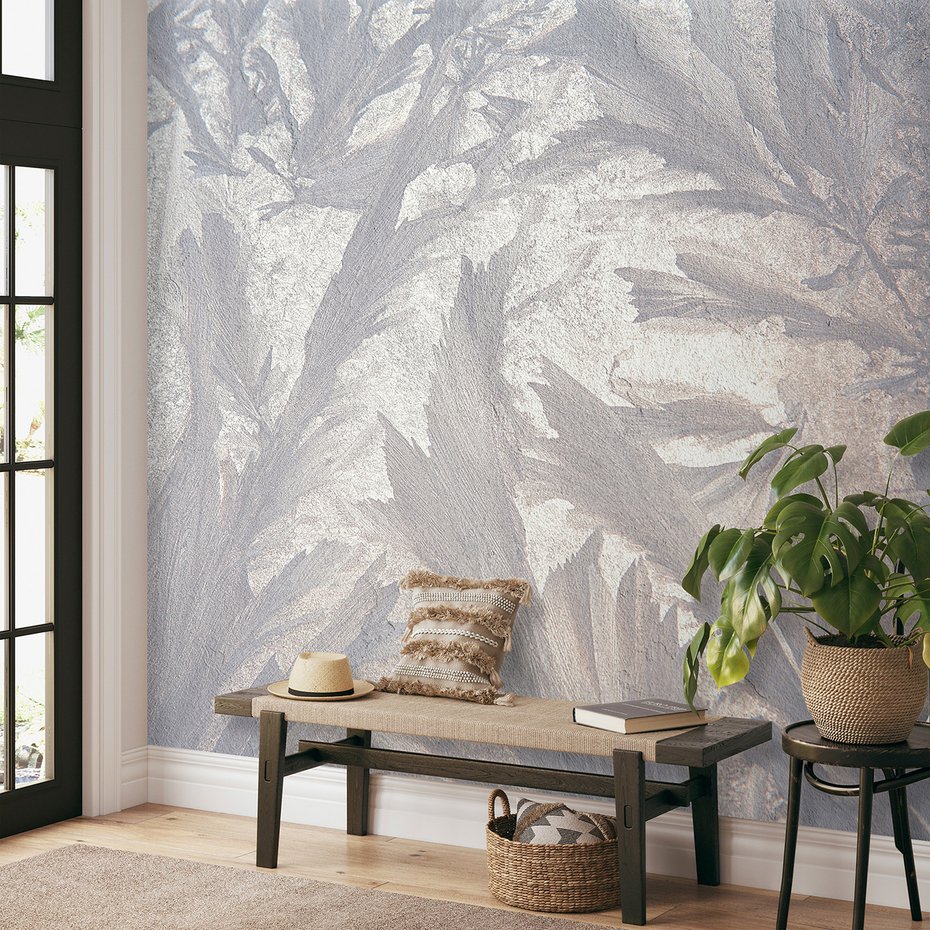 Fototapeta - loft, liście, szron