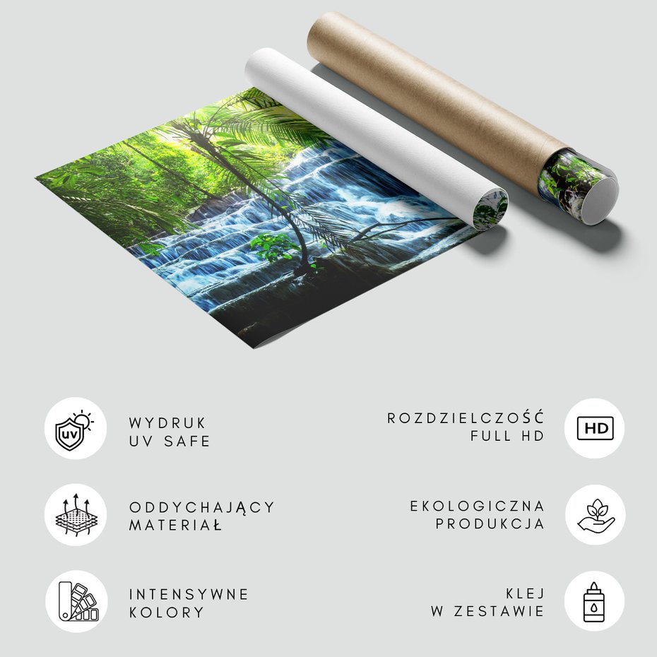 Fototapeta - wodospad, las, natura