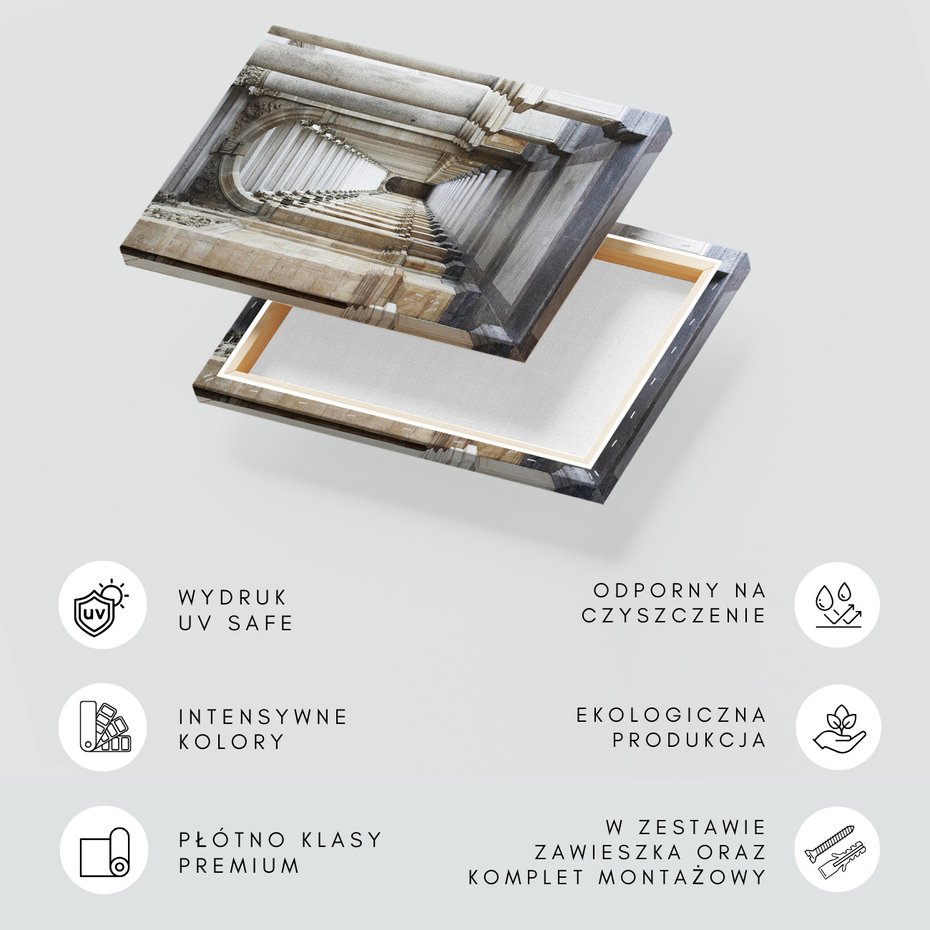 Obraz na płótnie - kolumny, architektura, korytarz