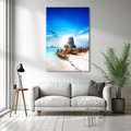 Obraz na płótnie - plaża, morze, łodzie