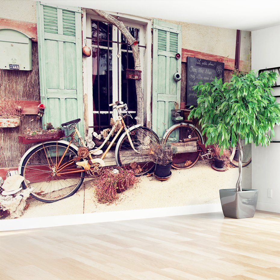 Fototapeta - rowery, okno, dekoracja