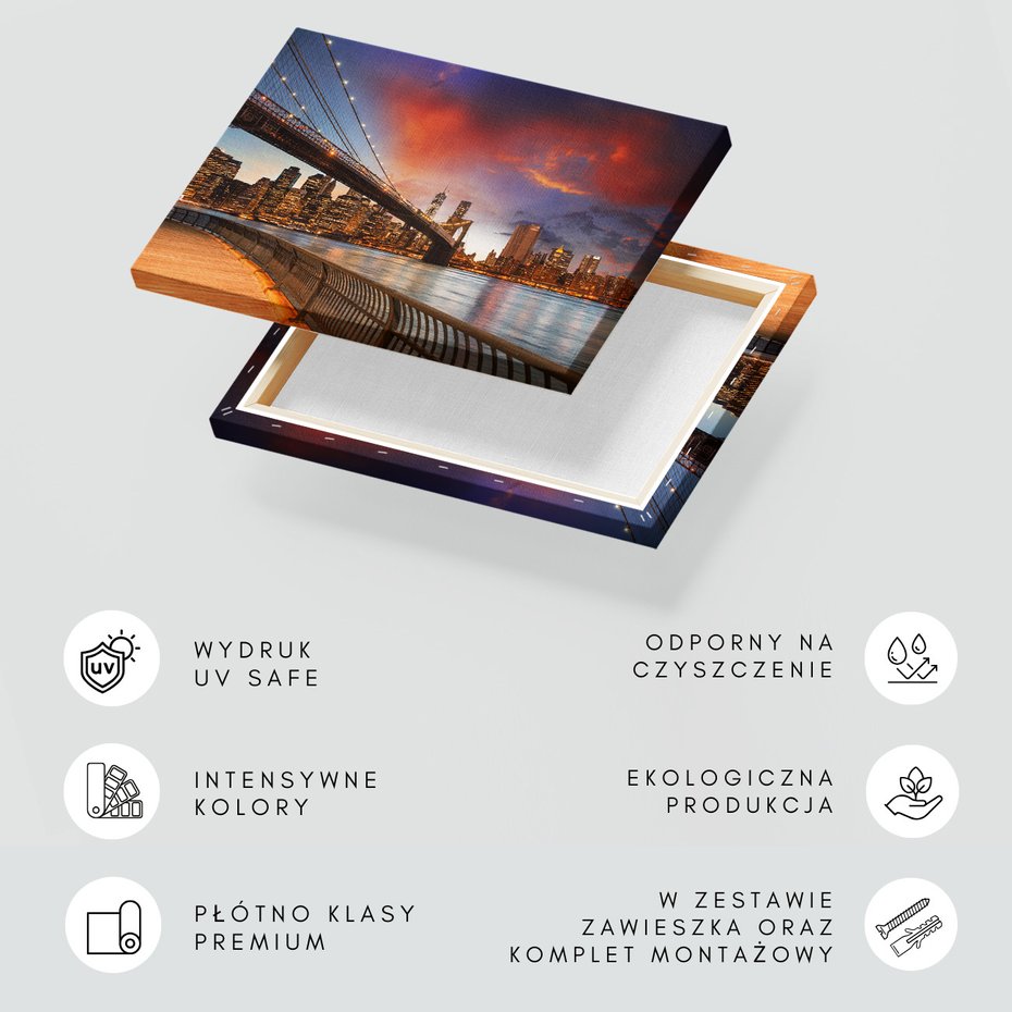 Obraz na płótnie - miasto, most, rzeka