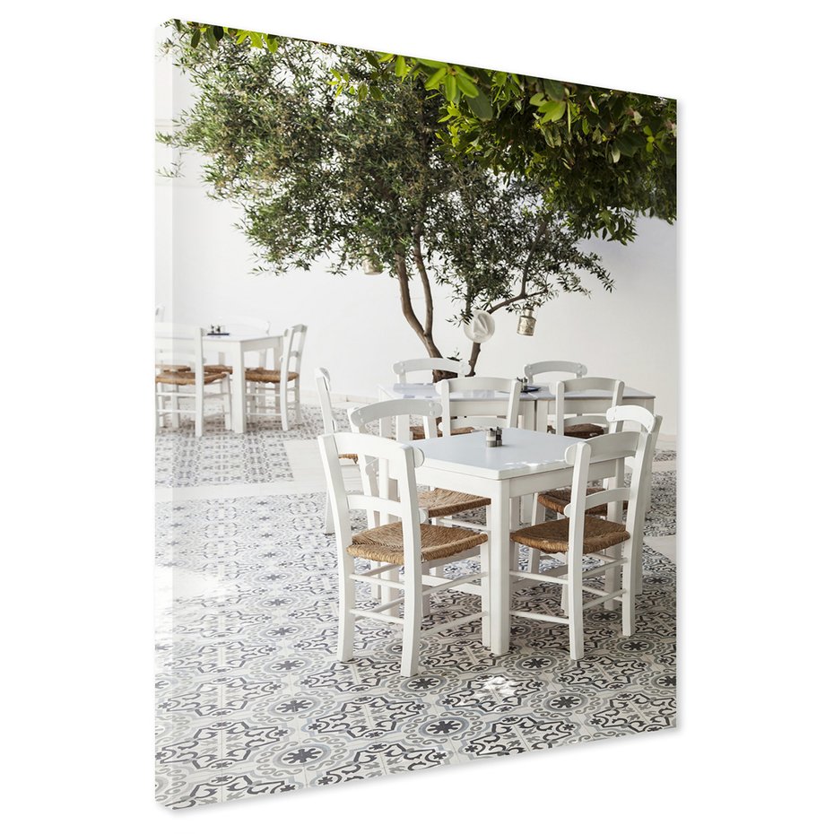 Obraz na płótnie - restauracja, drzewo, krzesła