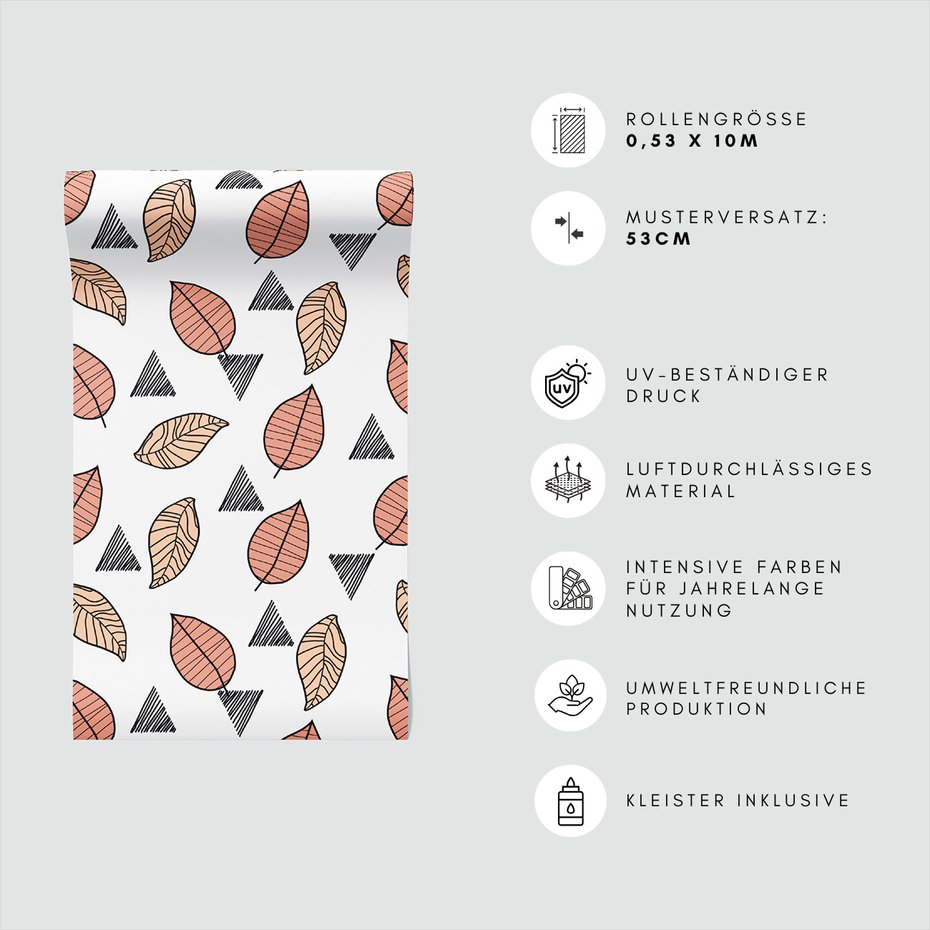 Tapeta - liście, trójkąty, natura