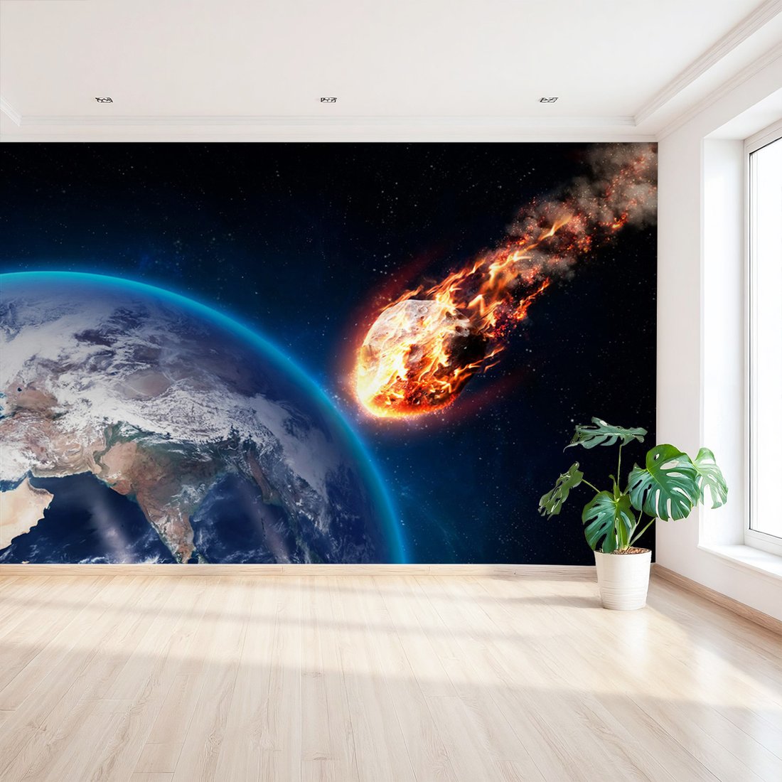 Fototapeta - kosmos, asteroida, ziemia