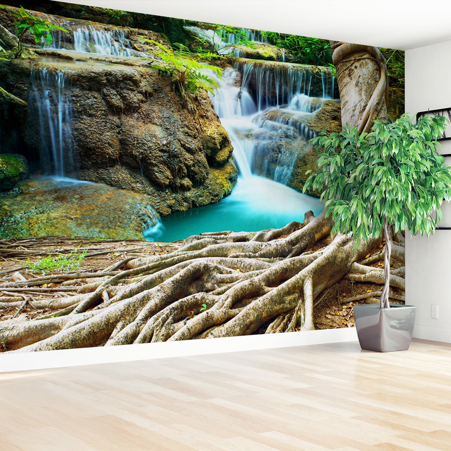 Fototapeta - wodospad, natura, drzewo