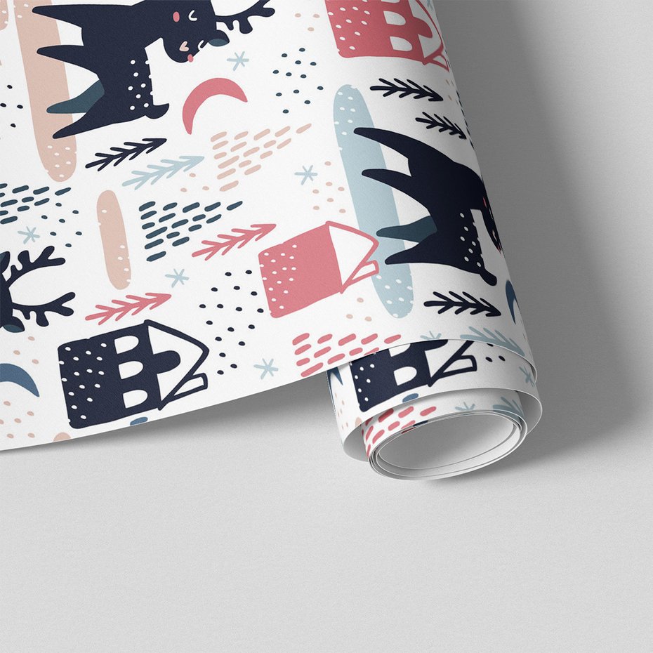 Tapeta - dziecięca, renifer, dom, las