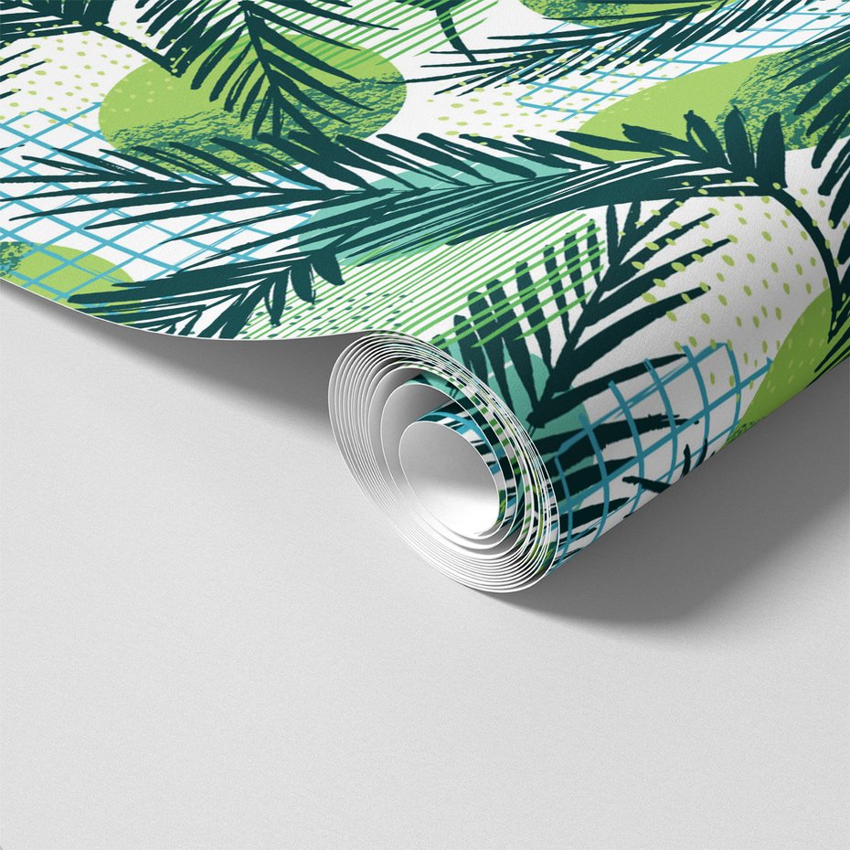 Tapeta - liście, geometria, abstrakcja