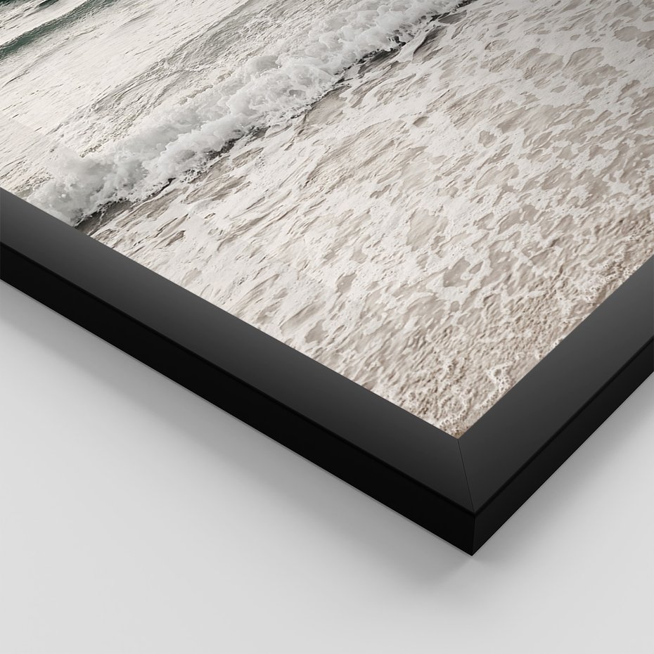 Zestaw obrazy w ramie, plakaty - plaża, piasek, morze - rama czarna